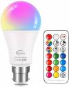 Colour Changing Bulb B22 10W Dimmable, RGBW LED Light Bulbs Mood Lighting with 21key Remote Control,Dual Memory Function,12 Color Choices for Home Decoration Bar Party KTV Stage Effect Lights [Energy Class A+]